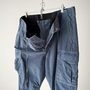 Heritage Explorer - Men&#39;s Polo Ralph Lauren Slim Fit Blue Corduroy Cargo Pants - Classic Utility Style - Big Size - Durable & Stylish