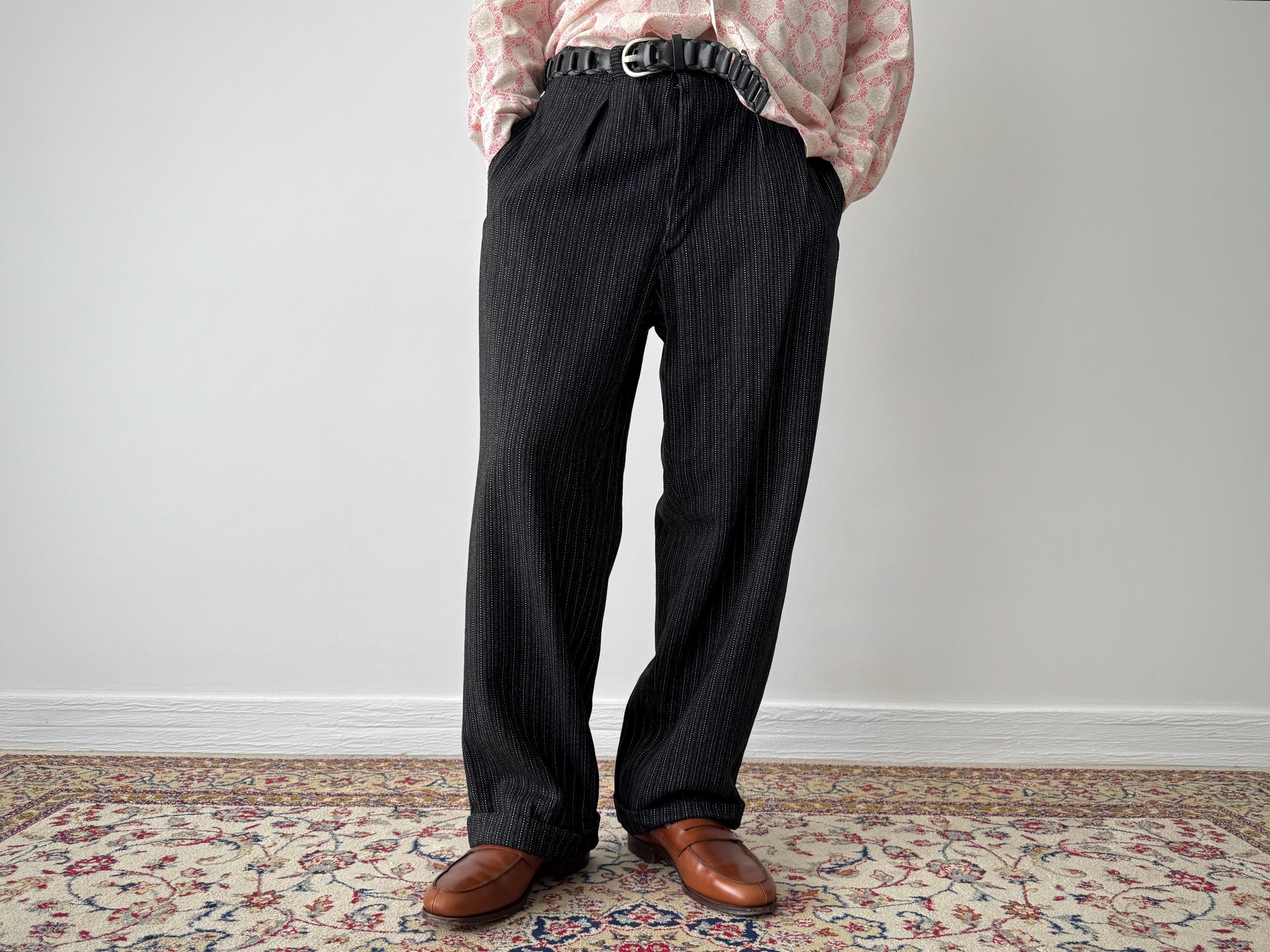 パンツ 50s60s French Work Strip Wool Pants 1950s Work Pants - Etsy Canada 50s60s French Work Strip Wool Pants