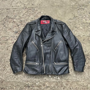 Vintage 80s Hein Gericke Leather Racing Biker Punk Rocker Black Jacket Ramones Style German Retro 1980s Original Classic Gear Echtes Size