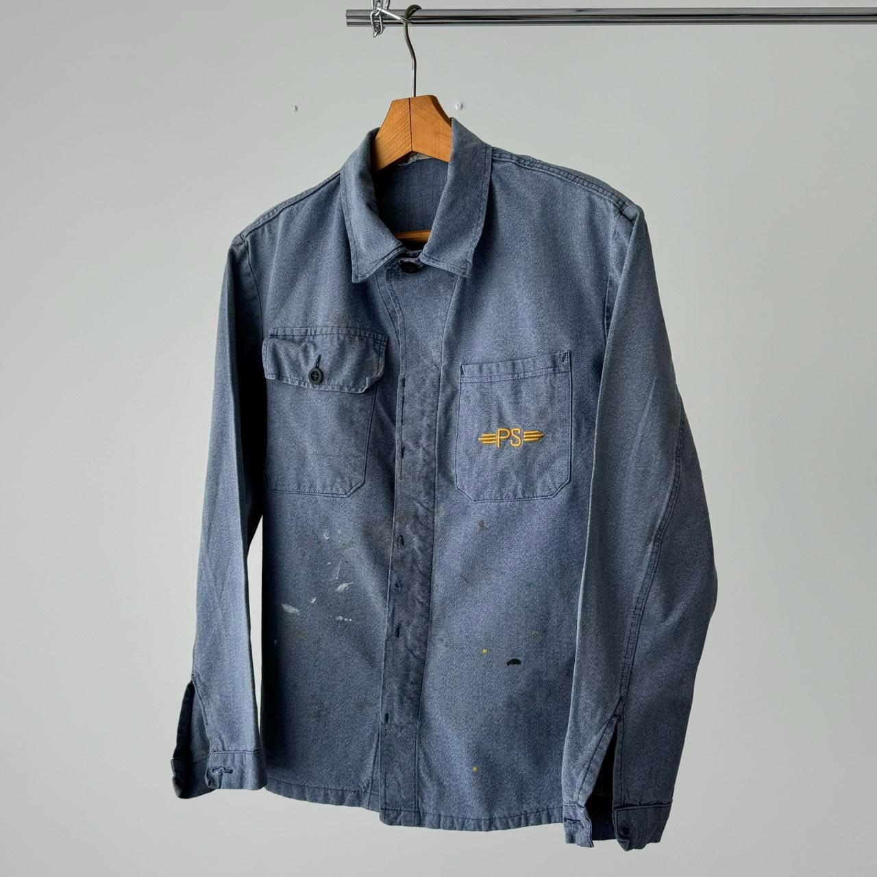 Buy Vintage 1980s French Workwear Painted Faded Denim Chore Jacket 