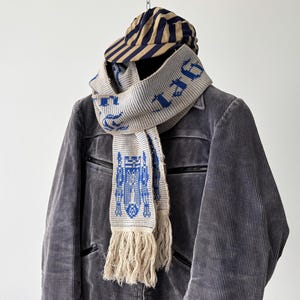 1970s Vintage German Soccer Ultras Knit Scarf - Faded Retro Football Supporters Scarf - Rare Stadium Collectible