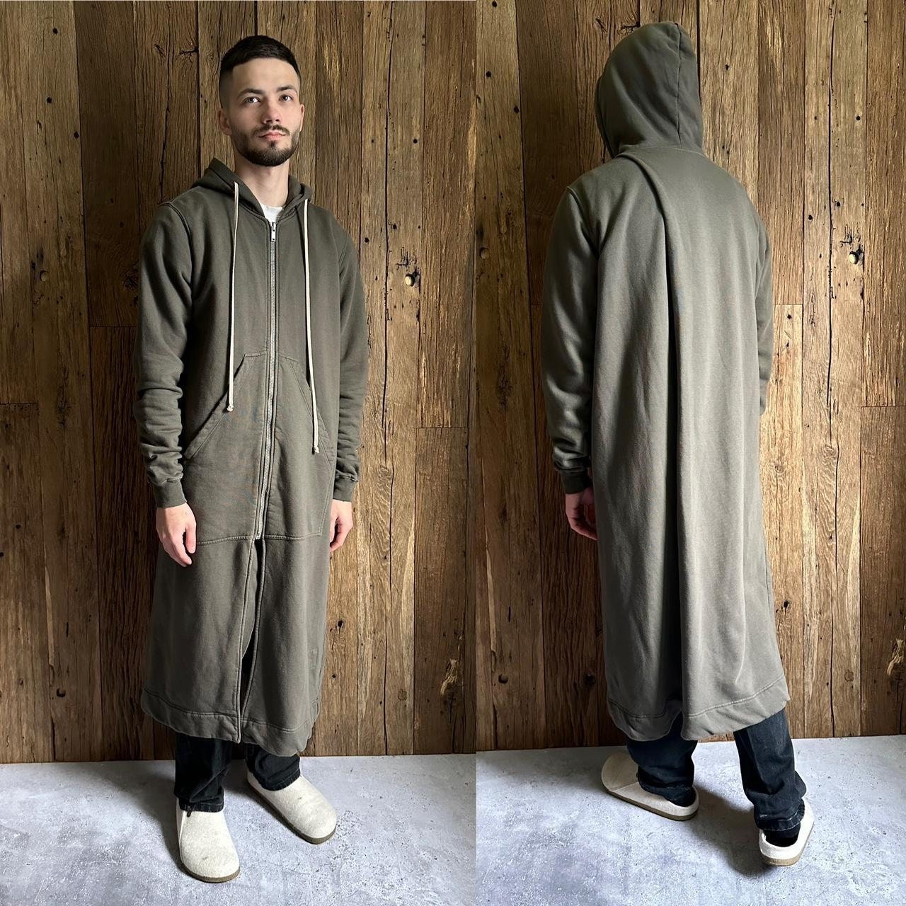 ミ*ー様 Rick Owens DRKSHDW Extended Zip Hoo Men's Rick Owens Drkshdw Long Zip Hoodie Dark Dust Size S
