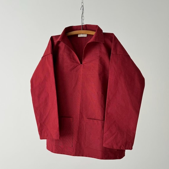 Vintage British Workwear 'monument' Fisherman Red Smock