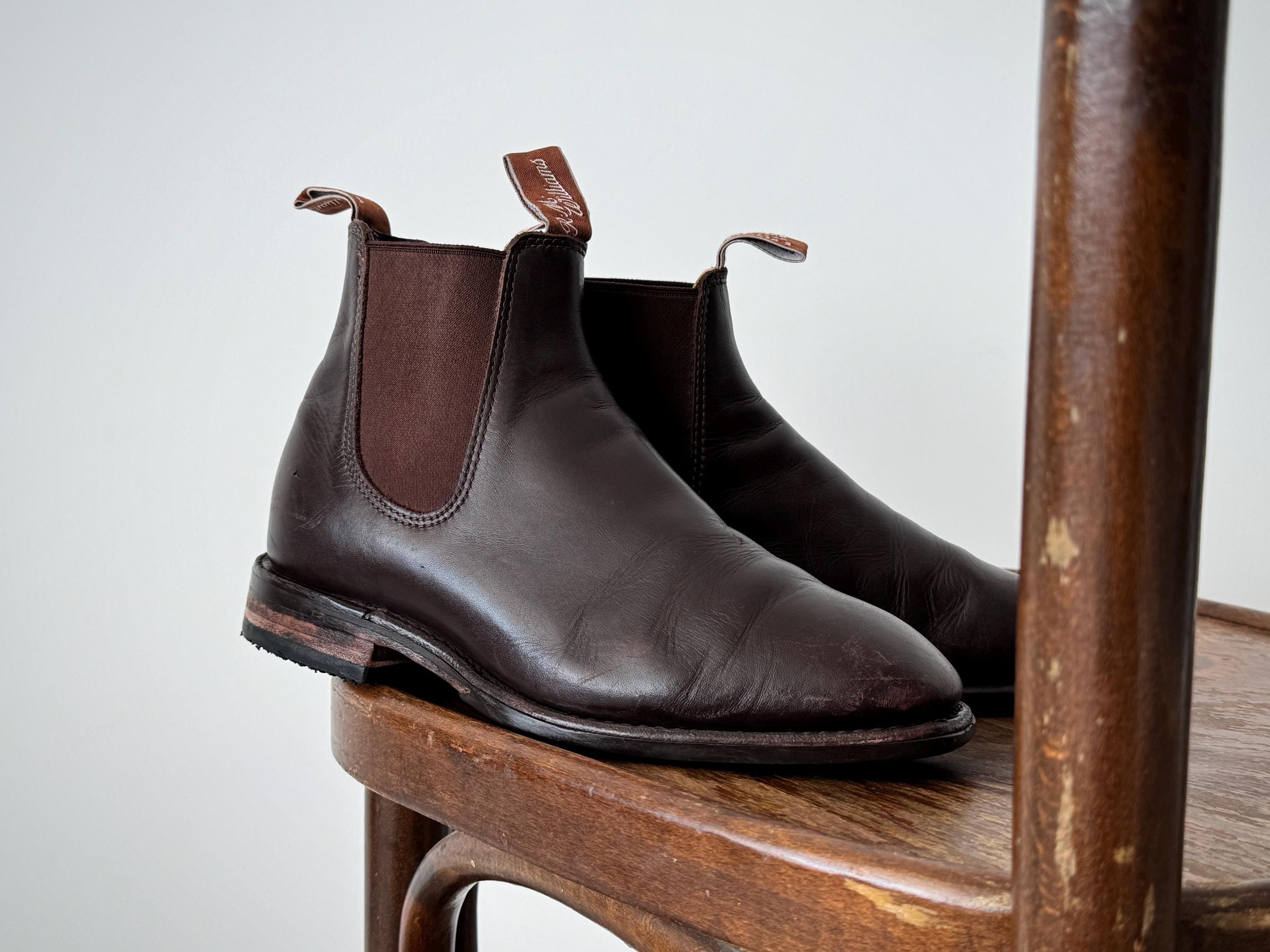 RM Williams Comfort Craftsman in dark brown leather on display