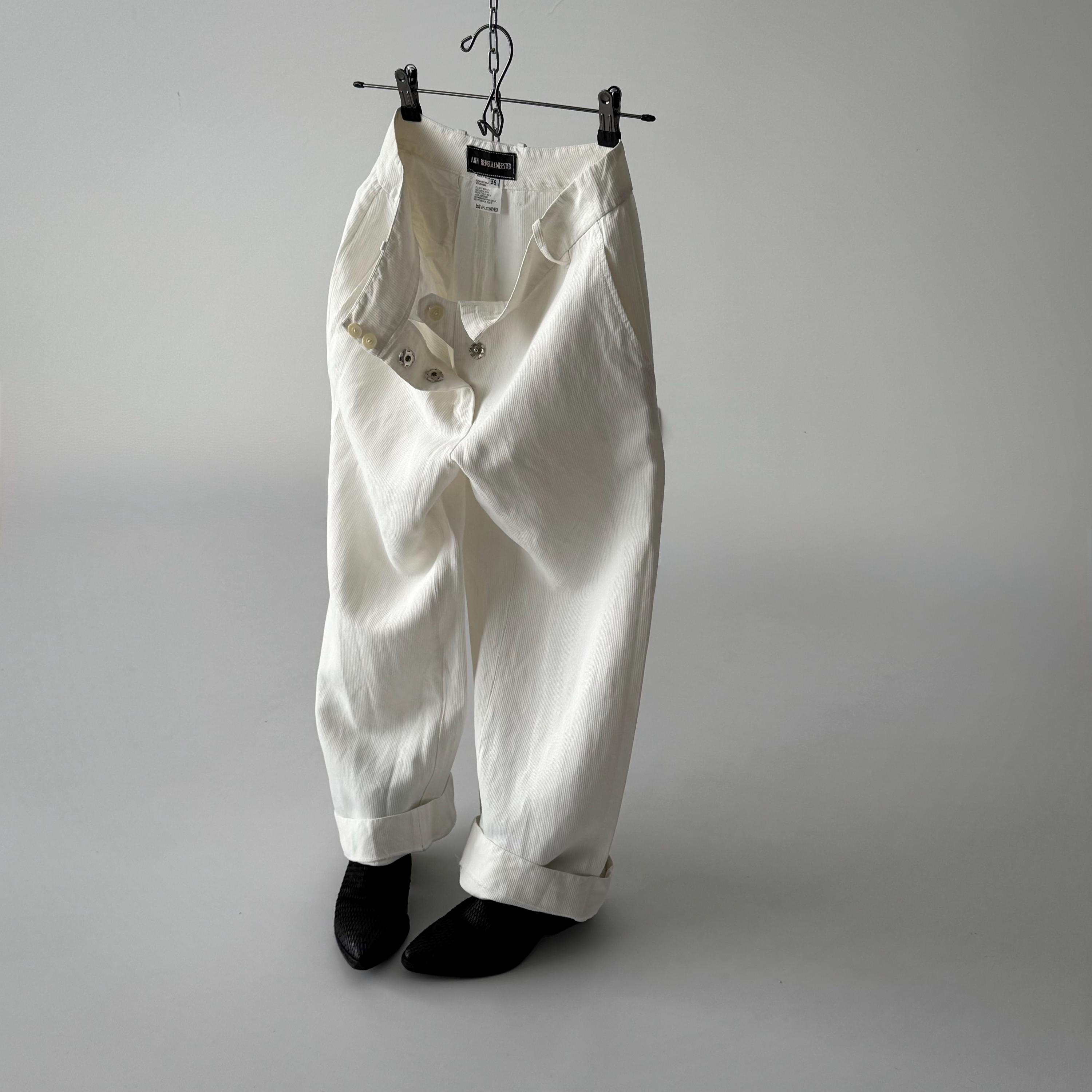 asymmetrical layer button wide leg dress pants CATSSTAC Asymmetric Button Pleated Wide-Leg Trousers main image 0