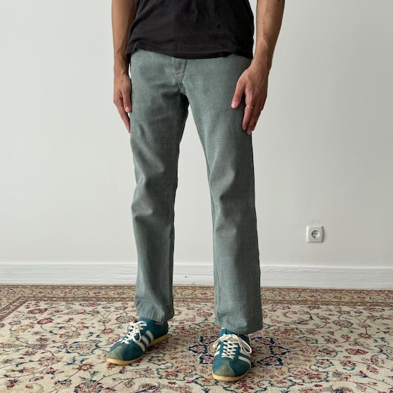 Vintage 1980s French Workwear Repaired Denim Faded Pants Vintage 1980s French Workwear Repaired Denim Faded Pants
