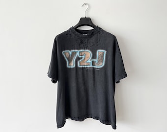 ［新品未開封］WWF クリス・ジェリコ Y2J ピンバッジ﻿ ヴィンテージ WWE クリス・ジェリコ シャツ メンズ XXL 2XL ブラック