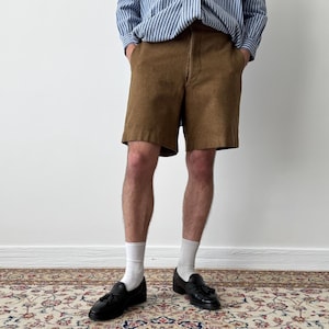 1940s Vintage WW2 European Wool Shorts – Khaki Military Utility Shorts – Wartime Army Issue – Heritage Old Fashion