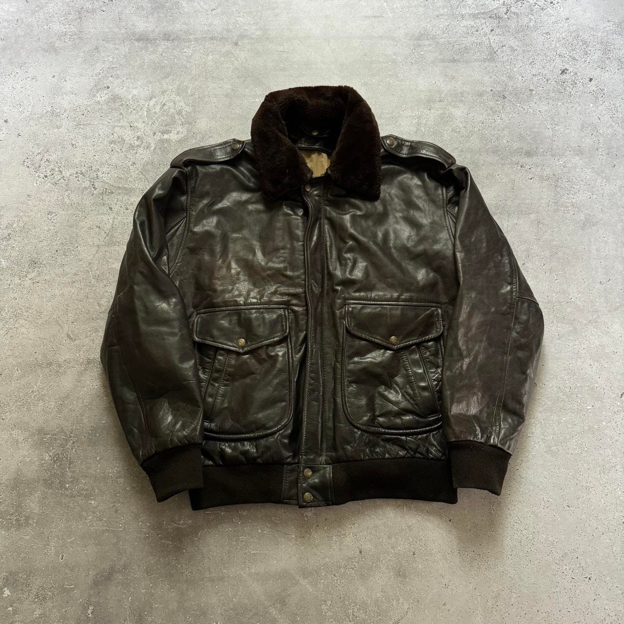 【LLサイズ】90s A-2 real leather bomber cow 90s A-2 real leather bomber jacket cow