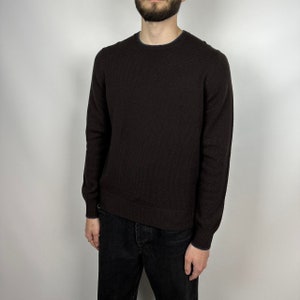 Men&#39;s Gran Sasso Wool Sweater Brown Italian Designer Size 48/M Casual , Minimalist, Modern Style