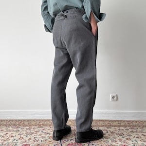 1950s 1960s Vintage French Workwear Trousers – Buckle-back Salt
