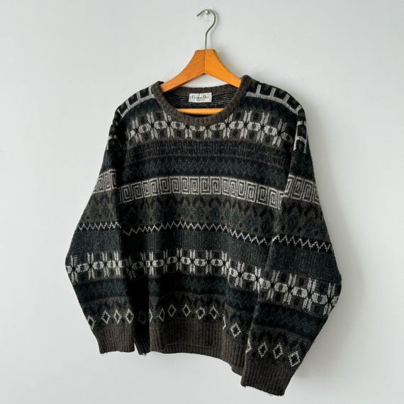 Vintage 1980s Christian Dior Monsieur Wool Knit Aztec Vintage 1980s Christian Dior Monsieur Wool Knit Aztec