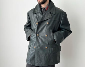 Medium Vintage 1940s Double Breasted Military Officers Coat