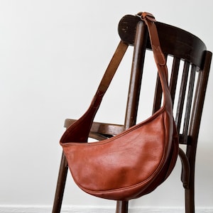 1960s Vintage Swiss Made Leather Waist & Shoulder Bag – Classic Brown Retro Travel Accessory - Heritage Japanese Fashion