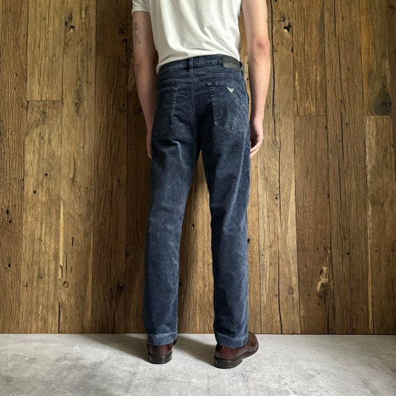 Men's Italian Designer Vintage 90s Giorgio Armani Corduroy Navy