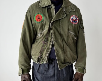 Vintage Military Early 1980s British Army RAF MK3 Flying Jacket With Original Patches