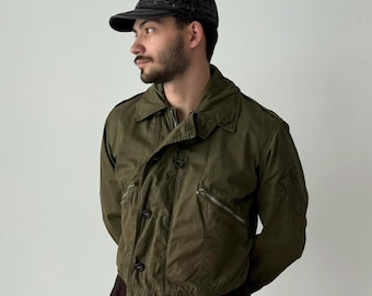 60s Vintage Military 1969 Dated British Army RAF MK3 Cold Weather Flying Khaki Jacket - SIZE 3 (≈S)