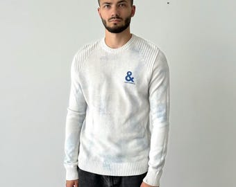 Suéter vintage pintado Dolce & Gabbana de los años 2000 - Talla 46 (S-M) - Diseñador italiano de moda de vanguardia Y2K