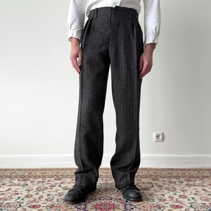 Petite French Wool Blend Pants 1940s-50s Trousers Wool Pants 