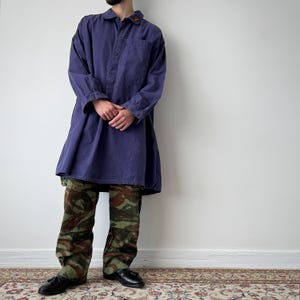1950s Vintage Swiss Workwear Railway SBB . CFF. FFS Smock Anorak Long Jacket - Retro Utility Heritage Old Work Fashion