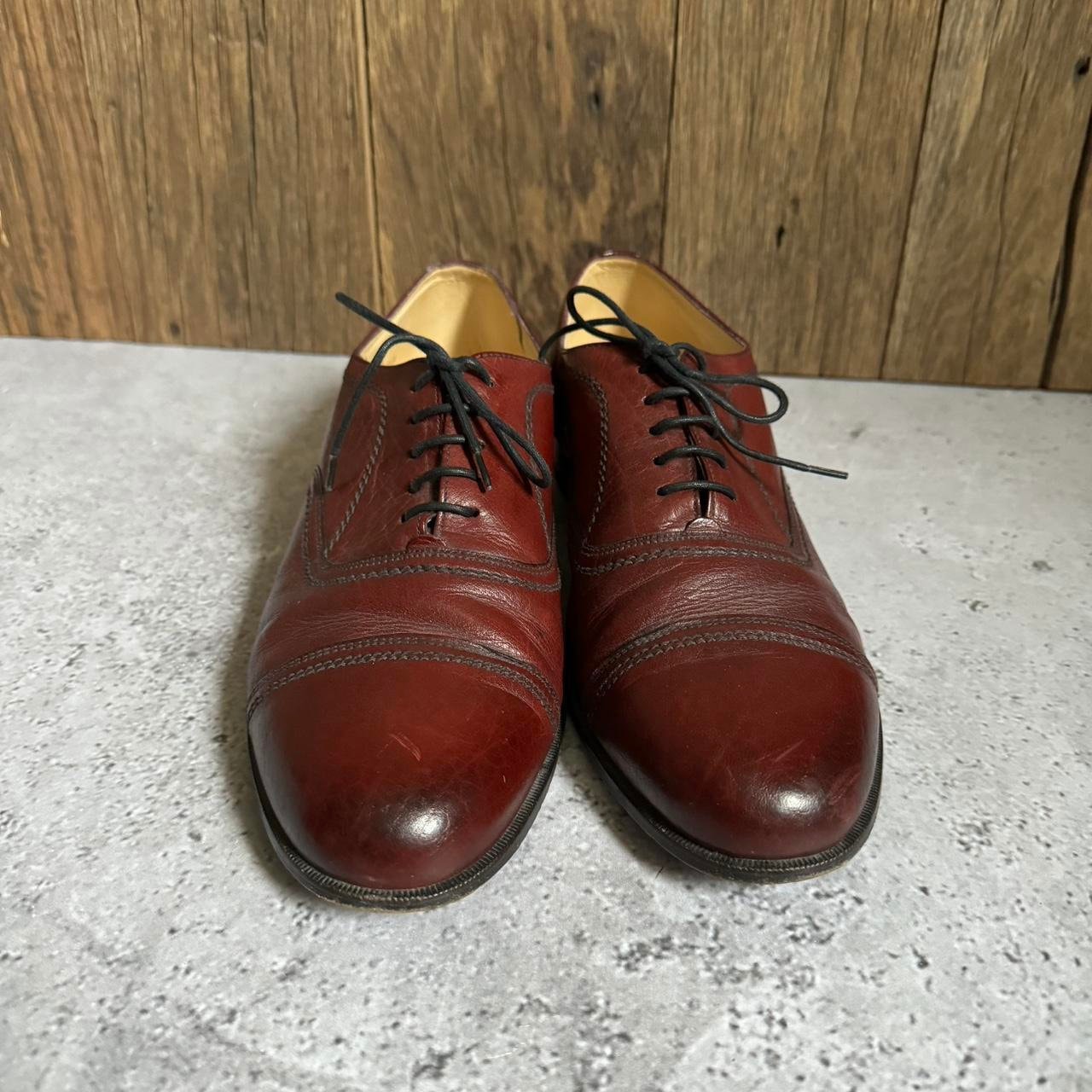 Grenson Men\'s Burgundy Brogue Oxford Lace-Up Shoes Grenson Royal Windsor NOS Burgundy Brogues Church Style UK  main image 3