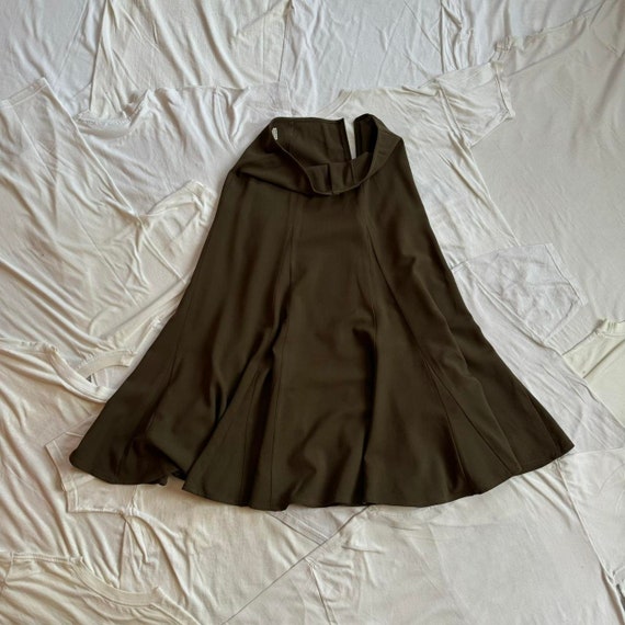 Women's Dries Van Noten Wool Khaki Skirt Size 38 - image 3