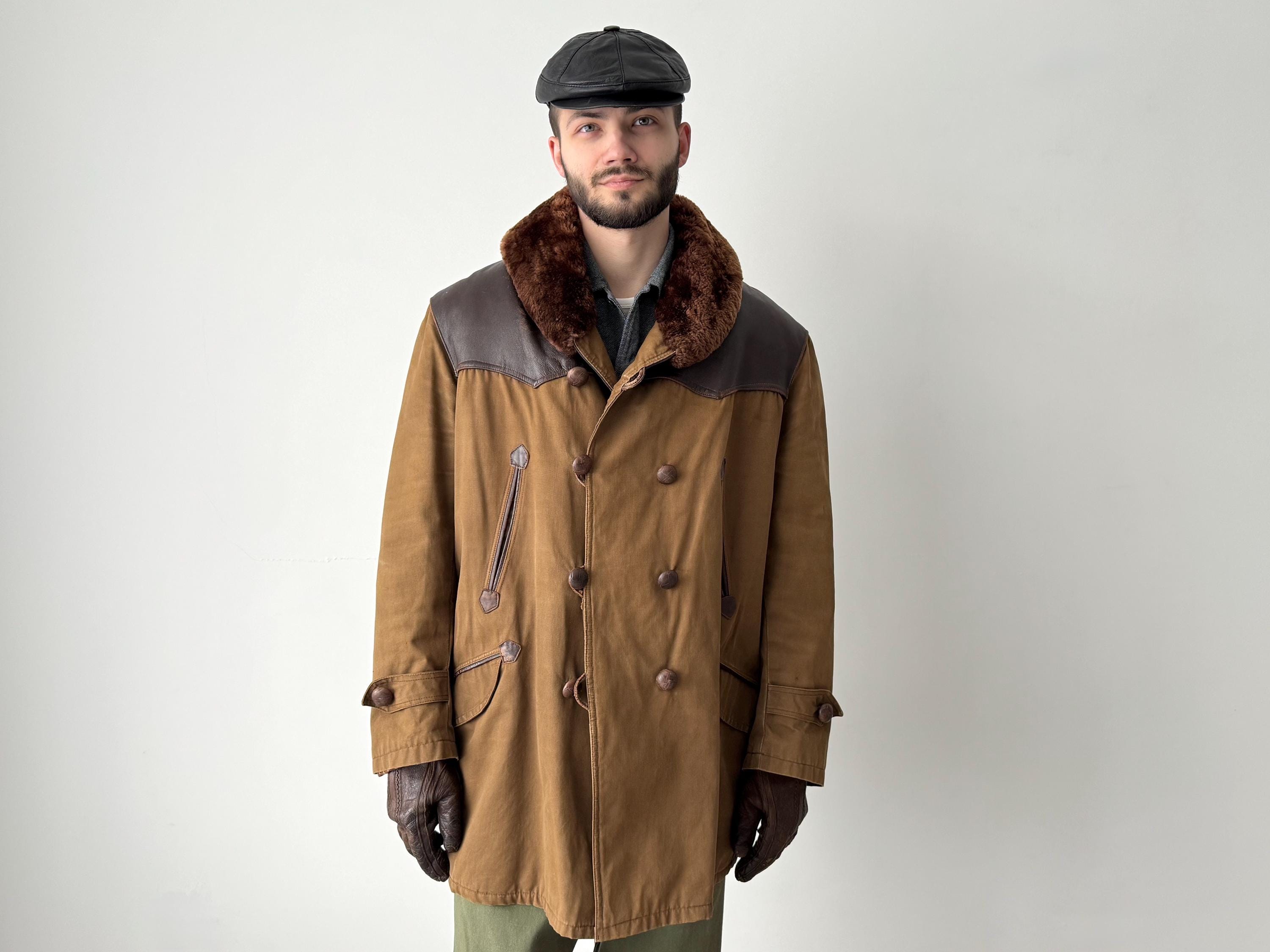Vintage 1950s French 'canadienne' Barnstormer Mackinaw Lined Coat