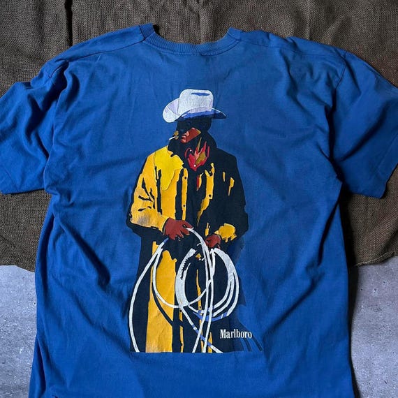 Vintage 1990s Marlboro Cowboy Man Graphic Tee - Single Stitch