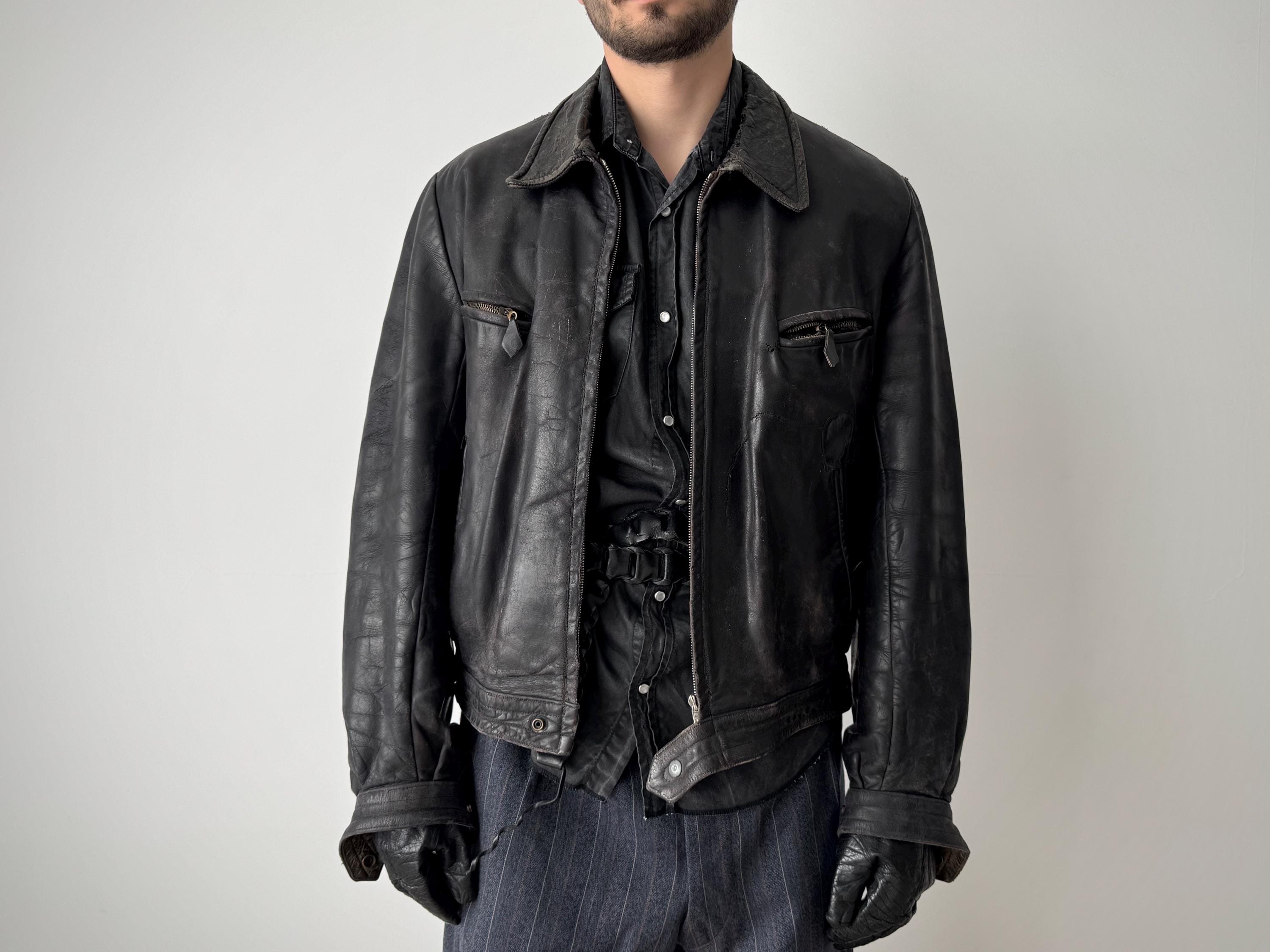 French Cyclist Jacket Leather - Etsy