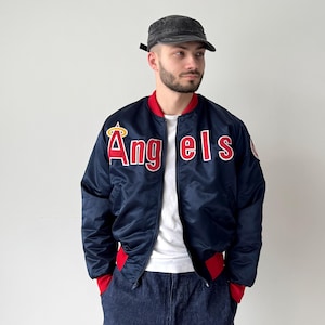 Angels MLB公認 サテンジャケット ネイビー Angels MLB公認 サテンジャケット ネイビー Angels MLB公認