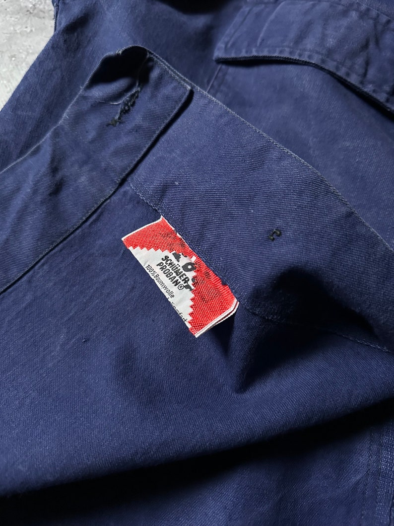 Men's Vintage 80s French Workwear Sanfor Chore Jacket Navy Size XXL image 6