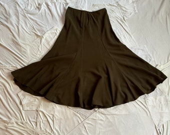 Women's Dries Van Noten Wool Khaki Skirt Size 38