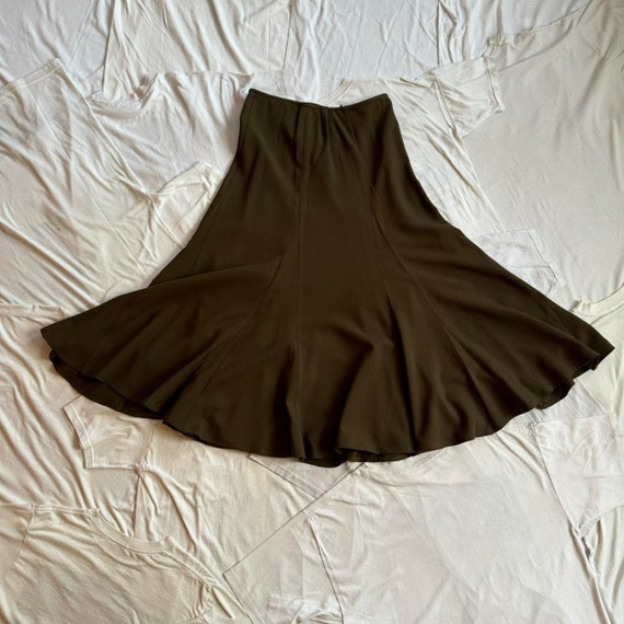 Women's Dries Van Noten Wool Khaki Skirt Size 38 - image 1