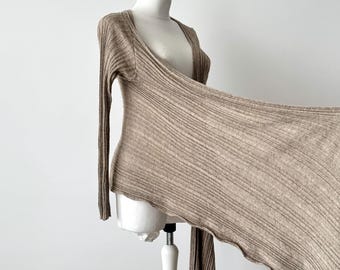 Vintage 2000er Jahre Y’s by Yohji Yamamoto Wickel-Strick-Cardigan – Avantgarde japanische Mode – Baumwolle Lyocell – Damengröße 46