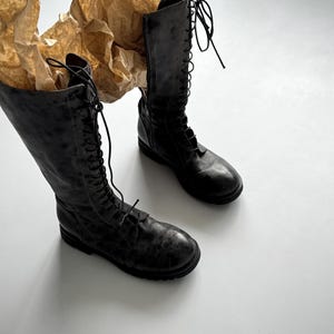Rundholz Tall Combat Boots Womens Gray Faded Avant Garde Shoes