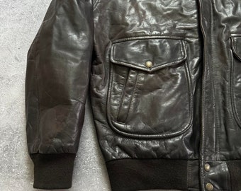 Military Vintage 90s USAF G-1 Flying Cow Leather Bomber Jacket