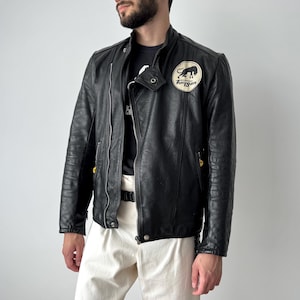 Vintage 80s Furygan France Moto Racing Black Leather Jacket Size 42 S/M – Biker Motorcycle Cafe Racer