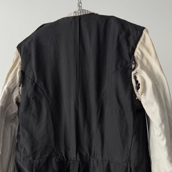 Antique ≈1920s French 'solide' Buttons Black Cassock Jacket
