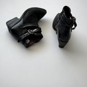 AS98 Black Ankle Boots Womens Size 38 Avant Garde Leather Shoes