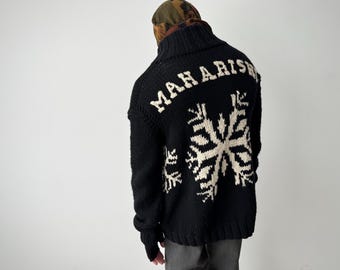 2000s Maharishi Heavy Knit Wool Cardigan Vintage Military Style Zip Sweater