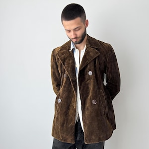 1940s Vintage British Hunting Shooting Corduroy Brown Double Breasted Jacket Small Size - Heritage Japanese Fashion Utility Workwear