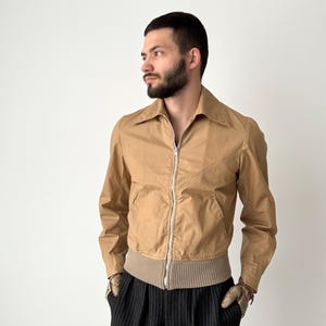 1960s Vintage French Workwear Light Cyclist Jacket Zip Eclair Chore - Retro Utility Heritage Work Old Fashion