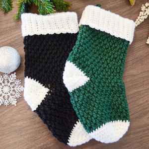 Handmade Christmas Stocking 15&quot;x7&quot; Crochet Decor
