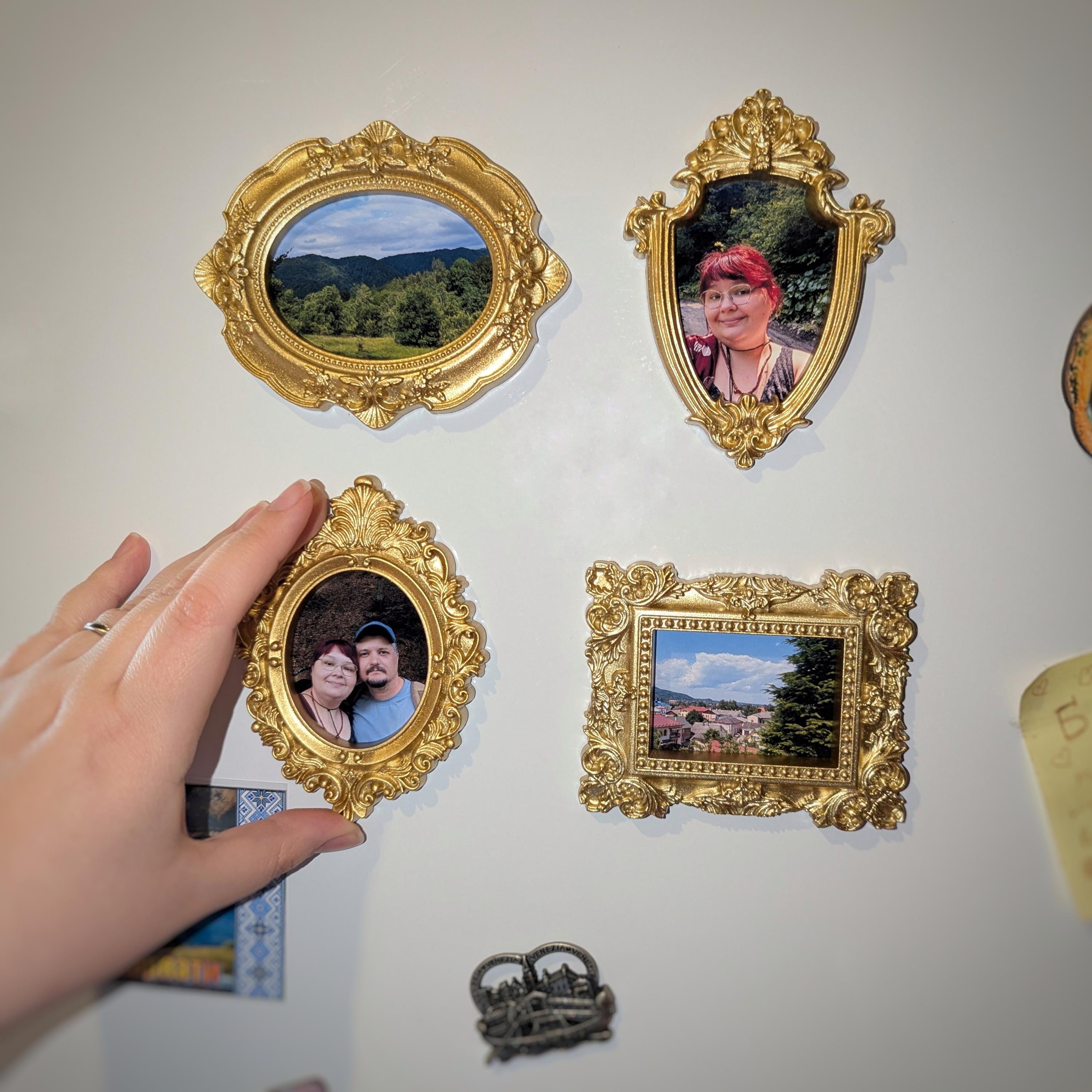 Gold Photo Magnet Frames: Custom Fridge Magnet Set for Gallery - Etsy