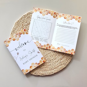 Sweet as Can Bee Baby Shower Game Booklet - Honey Bee Theme Shower Activities