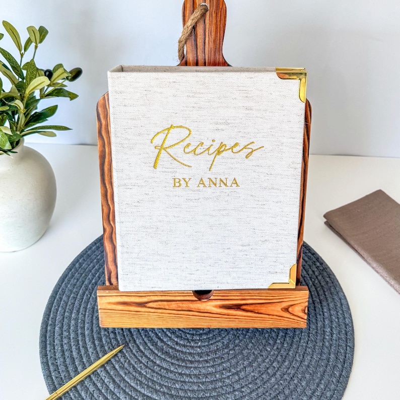 Linen Recipe Binder | Personalized Family Recipe Book | Heirloom Recipe ...