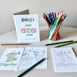 ABC Coloring Book Baby Shower Activity,  Printed Baby Shower Guest Book Alternative,  Baby Shower ABC Activities, Coloring Book For Baby