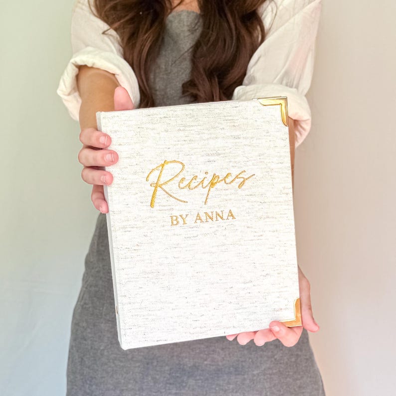 Linen Recipe Binder | Personalized Family Recipe Book | Heirloom Recipe ...