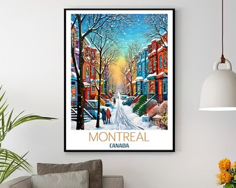 Wall art print Winter Montreal Canada Christmas - wall decor, winter poster, christmas poster, montreal poster, christmas print wall art