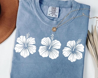 Hibiscus Flower Png, Tropical Floral Png, Summer Vibes Shirt for Women, Summer Shirt Design, Sublimation Design, (Digital Download)